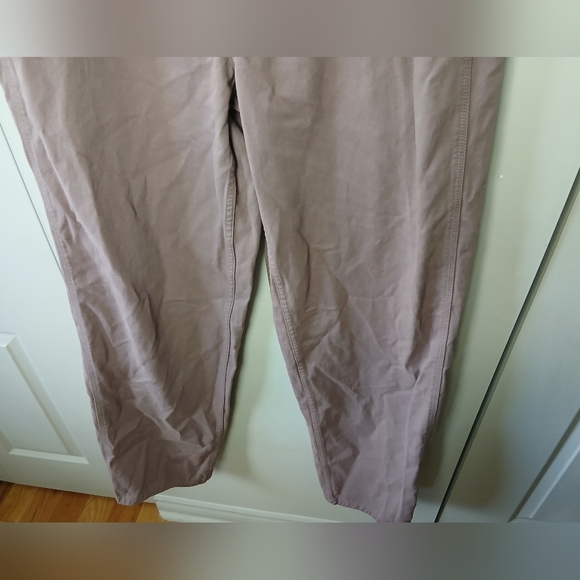 ASOS Wide Leg Loose Fit women Pants Size 12 Tall Plum Color 100% Cotton - Picture 3 of 9